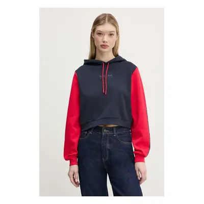 Mikina Red Bull Racing x Pepe Jeans COLOUR BLOCK HOODY dámská, tmavomodrá barva, s kapucí, s pot