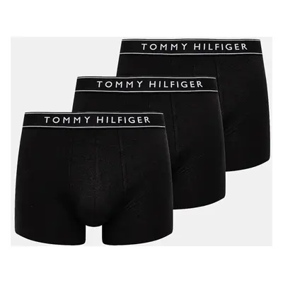 Boxerky Tommy Hilfiger 3-pack pánské, černá barva, UM0UM03458