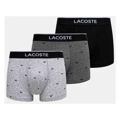 Boxerky Lacoste 3-pack pánské, šedá barva, 5H1299