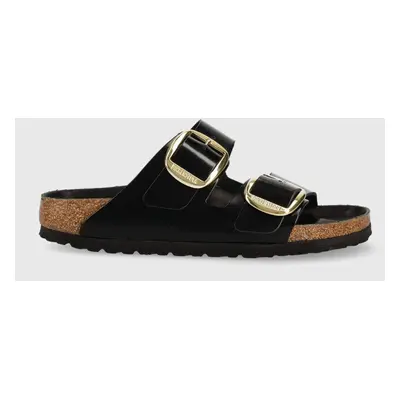 Kožené pantofle Birkenstock Arizona Big Buckle dámské, černá barva, 1021476