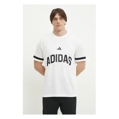 Tričko adidas US Sports bílá barva, s potiskem, JD8099