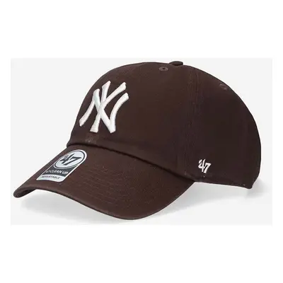 Kšiltovka 47brand MLB New York Yankees hnědá barva, s aplikací, B-RGW17GWSNL-BW