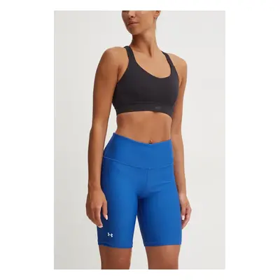 Tréninkové šortky Under Armour dámské, tmavomodrá barva, hladké, high waist