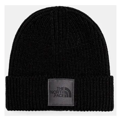 Čepice The North Face TNF Logo Box Cuffed Beanie černá barva, z tenké pleteniny, NF0A3FJXB9I1