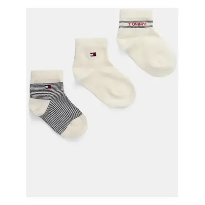 Kojenecké ponožky Tommy Hilfiger 3-pack béžová barva, 701232722