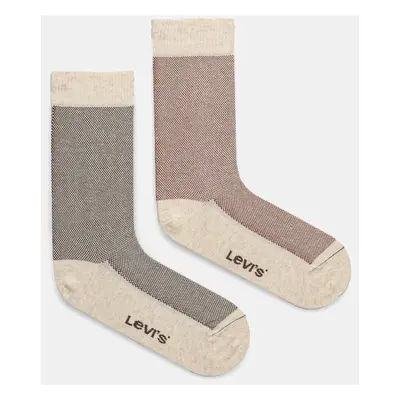 Ponožky Levi's 2-pack béžová barva, 37157-1211