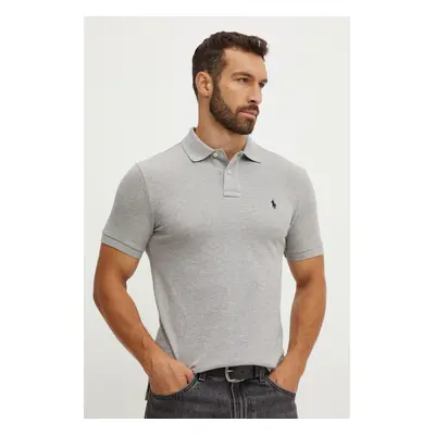 Bavlněné polo tričko Polo Ralph Lauren šedá barva, 710795080