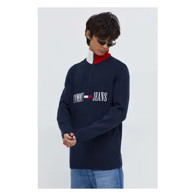 Svetr Tommy Jeans pánský, tmavomodrá barva, DM0DM18368