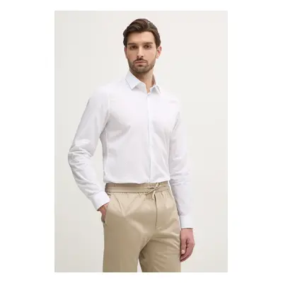 Košile Calvin Klein pánská, bílá barva, slim, s klasickým límcem, K10K114299