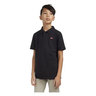 Dětská bavlněná polokošile Levi's BACK NECK TAPE POLO černá barva, 9EA893