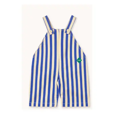 Dětské lacláče Tinycottons STRIPED DUNGAREE modrá barva, SS25-228