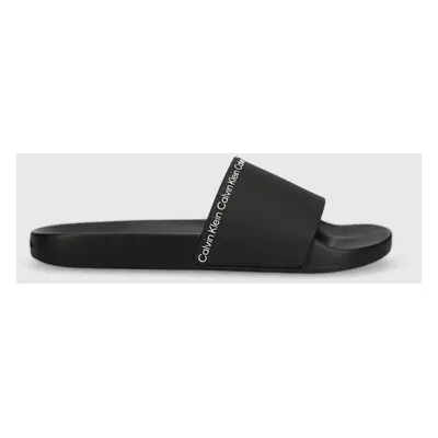 Pantofle Calvin Klein POOL SLIDE RUBBER pánské, černá barva, HM0HM00981