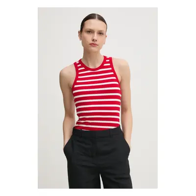 Top Tommy Hilfiger dámský, červená barva, WW0WW38635