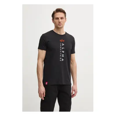 Bavlněné tričko Alpha Industries R Print T černá barva, s potiskem, 136509