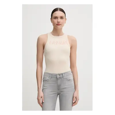 Top Calvin Klein Jeans béžová barva, J20J225520