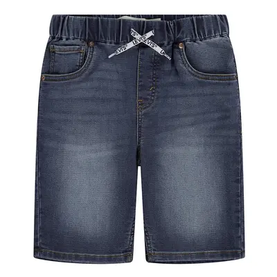 Dětské riflové kraťasy Levi's LVB SKINNY DOBBY SHORT tmavomodrá barva