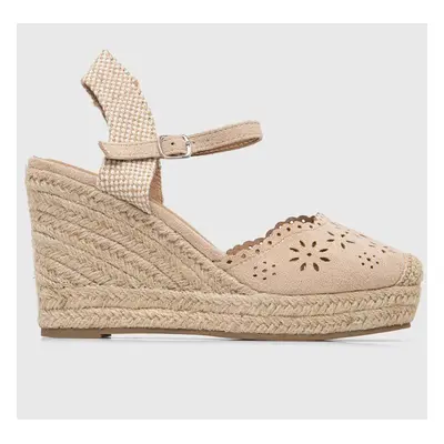 Espadrilky Answear Lab béžová barva, na platformě