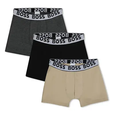 Dětské boxerky BOSS 3-pack béžová barva, J51746