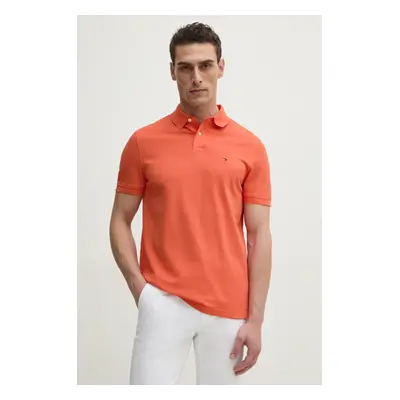 Polo tričko Tommy Hilfiger oranžová barva, MW0MW17770