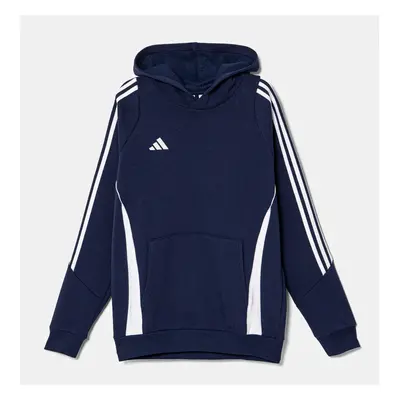 Dětská mikina adidas Performance tmavomodrá barva, s kapucí, s aplikací, IR7504