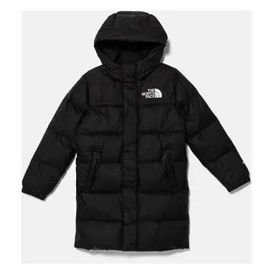 Dětská péřová bunda The North Face TEEN NUPTSE LONG PARKA černá barva, NF0A88UFJK31