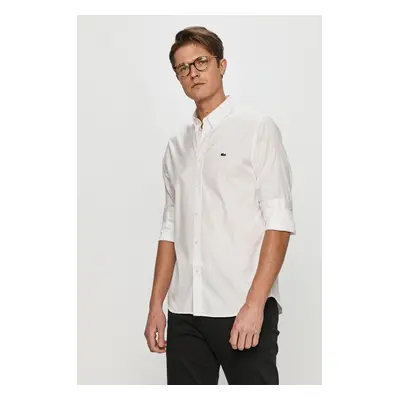 Bavlněná košile Lacoste bílá barva, regular, s límečkem button-down, CH2933