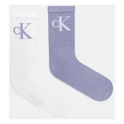 Ponožky Calvin Klein Jeans 2-pack dámské, modrá barva, 701228811