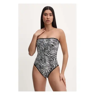 Jednodílné plavky MICHAEL Michael Kors BANDEAU ONE PIECE černá barva, mírně vyztužený košík, MM2