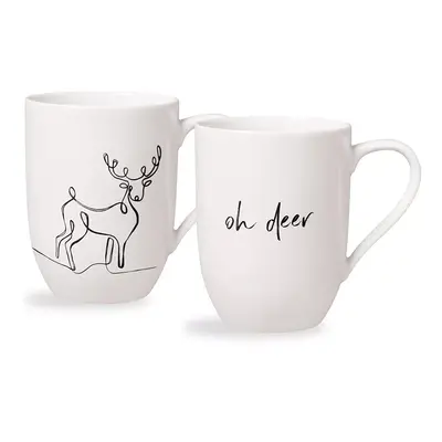 Sada hrnků Villeroy & Boch Statement XMAS 340 ml 2-pack bílá barva