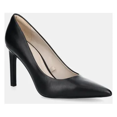 Kožené lodičky Calvin Klein HEEL PUMP 90 - LTH černá barva, HW0HW02336