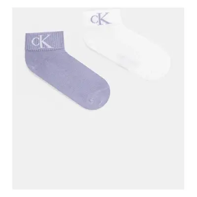 Ponožky Calvin Klein Jeans 2-pack dámské, fialová barva, 701228813