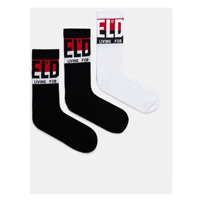 Ponožky Diesel SKM-RAY-THREEPACK SOCKS 3-pack pánské, černá barva, 00SAYJ.0IQAR