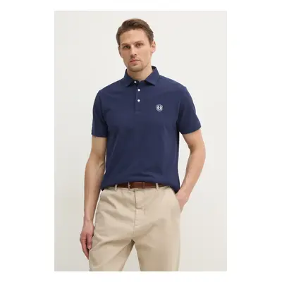 Bavlněné polo tričko Hackett London tmavomodrá barva, HM563413