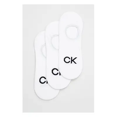 Ponožky Calvin Klein (3-pack) pánské, bílá barva, 701218723