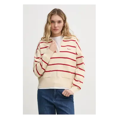 Svetr Pepe Jeans PRISCILLA dámský, béžová barva, lehký, PL702272