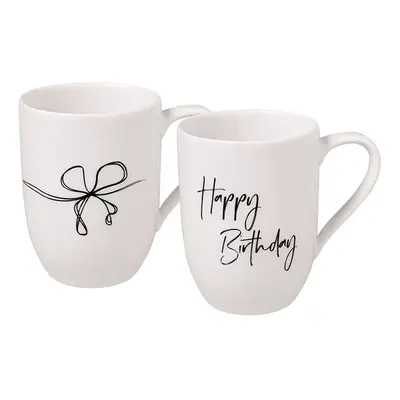 Sada hrnků Villeroy & Boch Statement Happy Birthday 290 ml 2-pack bílá barva