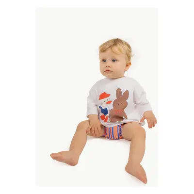 Kojenecké tričko Tinycottons READERS GRAPHIC BABY TEE béžová barva, s potiskem, SS25-087