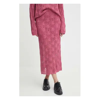 Sukně Pepe Jeans GWEN SKIRT růžová barva, maxi, pouzdrová, PL901121