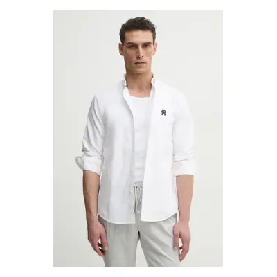 Košile Tommy Hilfiger pánská, bílá barva, regular, s límečkem button-down, MW0MW39235