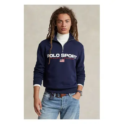 Mikina Polo Ralph Lauren pánská, tmavomodrá barva, s potiskem