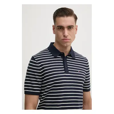 Bavlněné polo tričko Tommy Hilfiger tmavomodrá barva, MW0MW37396