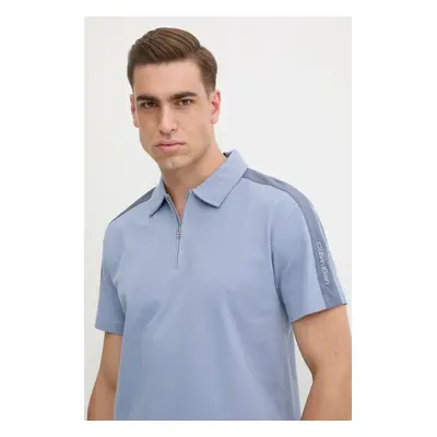 Bavlněné polo tričko Calvin Klein Jeans modrá barva, J30J327240