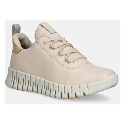 Kožené sneakers boty Ecco Gruuv Sneaker Lea béžová barva, 218203-60720