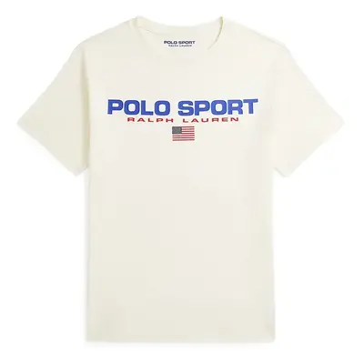 Dětské bavlněné tričko Polo Ralph Lauren béžová barva, s potiskem, 323837629010