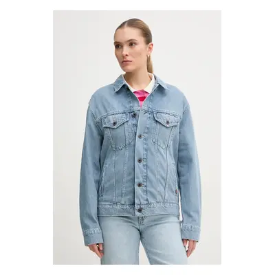 Džínová bunda Pepe Jeans BOYFRIEND JACKET modrá barva, přechodná, PL402390IA4