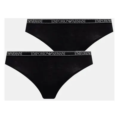 Tanga Emporio Armani Underwear 2-pack černá barva, EW000402 AF10889