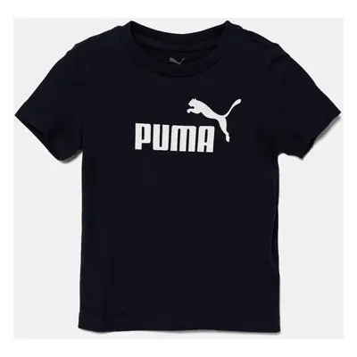 Dětské bavlněné tričko Puma ESS No. 1 Logo Tee tmavomodrá barva, s potiskem, 684930