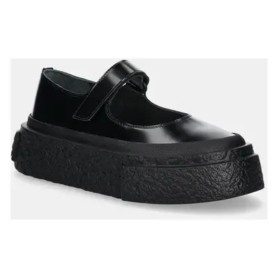 Kožené polobotky MM6 Maison Margiela dámské, černá barva, na platformě, S66WS0105.P7983