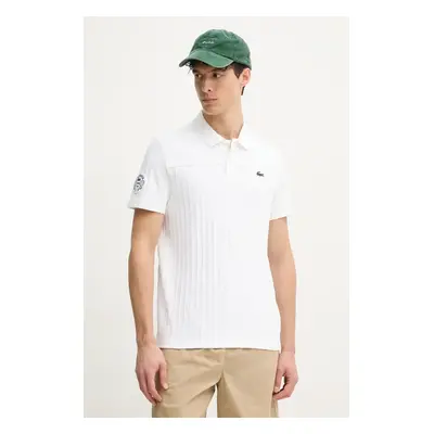 Polo tričko Lacoste bílá barva, s aplikací, DH8960