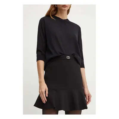 Sukně Twinset černá barva, mini, 242TP224C